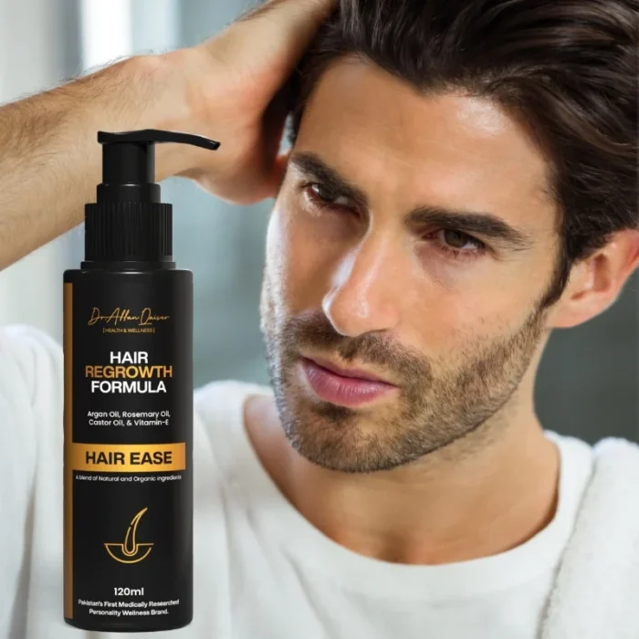 Dr Affan Wellness Hair Ease regrowth oil bottle for stronger, fuller hair